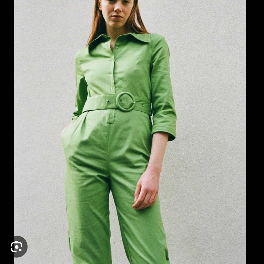 House of Sunny Golden Years Green Coverall Jumpsuit NWT
